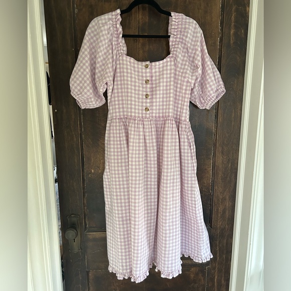 Little Cottonwood Lilac Gingham Buttercup dress - Picture 2 of 3